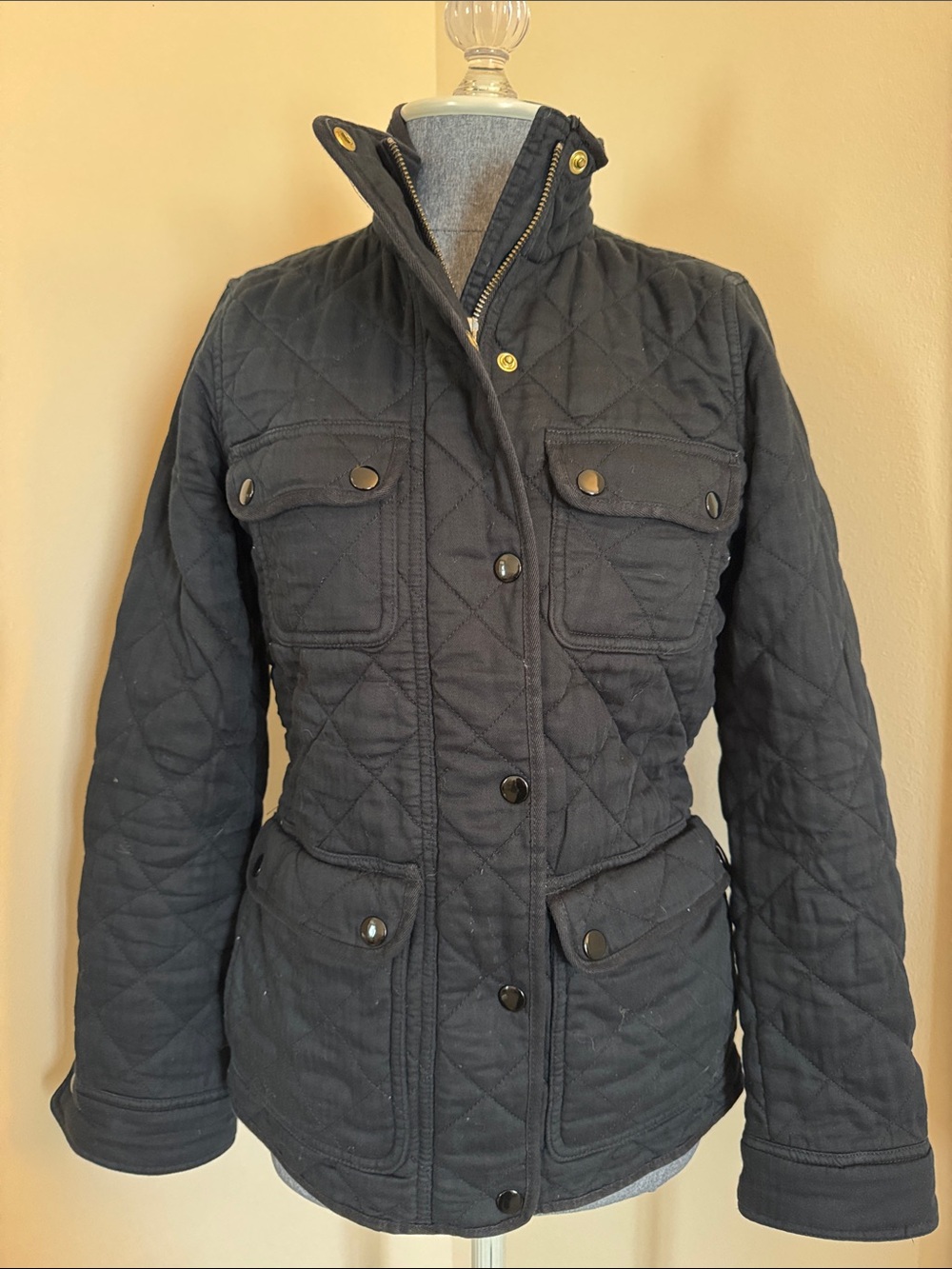 J. Crew Quilted Black Utility Jacket